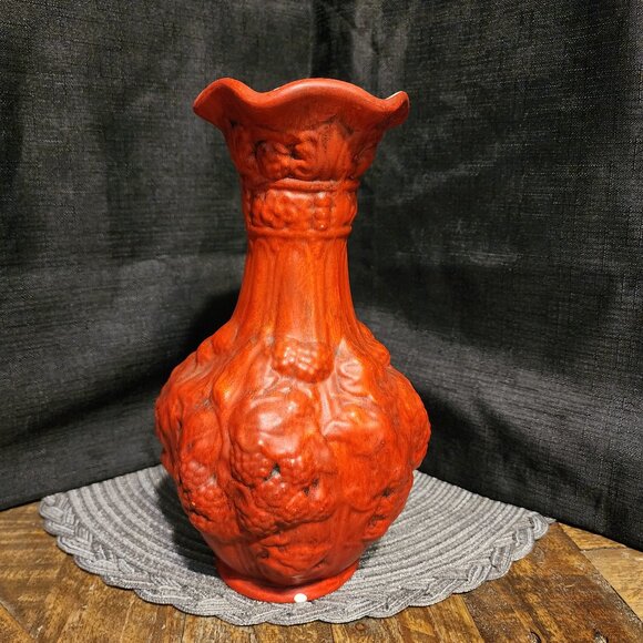 Ornate Red Decorative Vase VTG - Picture 1 of 8
